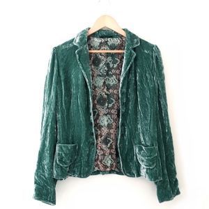 Elie Tahari Green Velvet Blazer